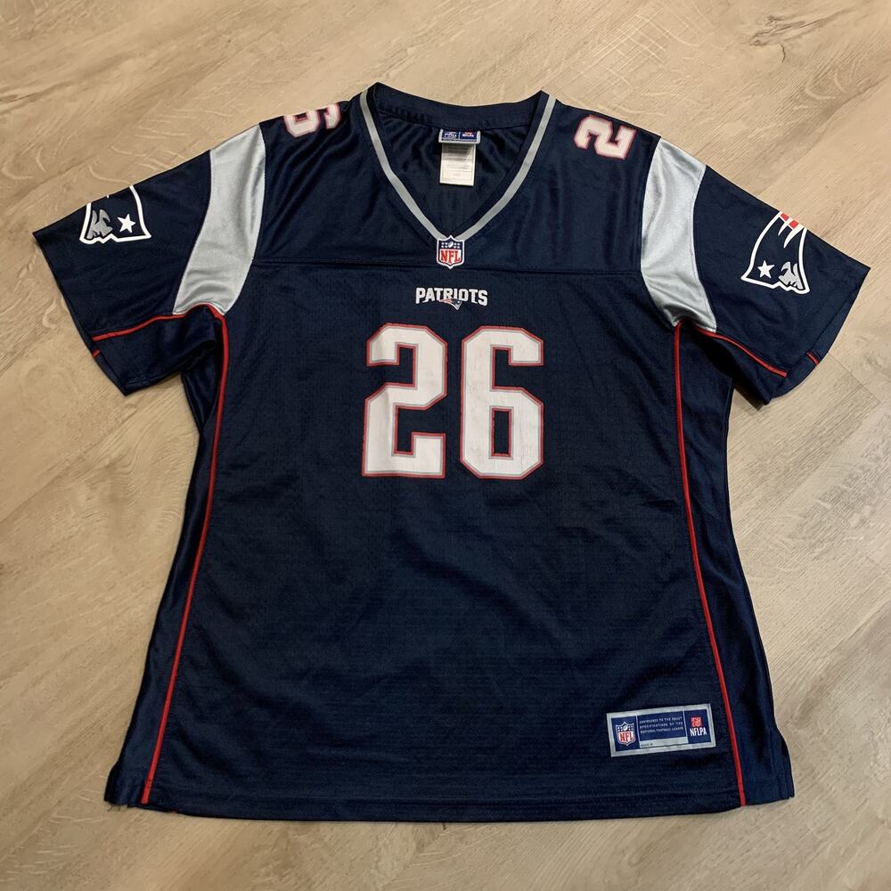 NFL New England Patriots Sony Michel #26 Jersey Women's Large Navy Blue Football